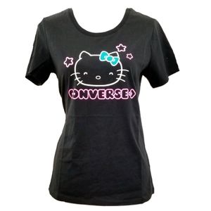 Converse X Hello kitty Women head T-shirt black
